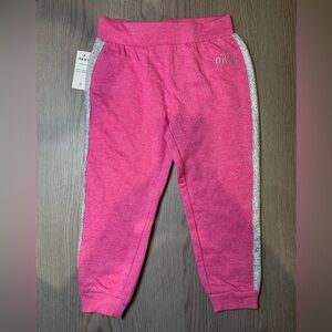 DKNY Girls' Toddler Fleece Jogger Token Rapture‎ Rose 3T